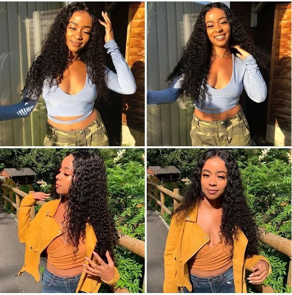 “Brazilian Curly Lace Front Wig – Soft Natural Hair, No Shedding 🔥 Ready to Wear”