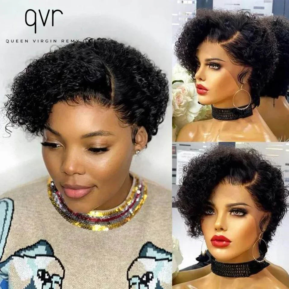 Short Deep Wave Bob Wig - 13x6x2 Lace Front Human Hair - Pixie Cut Preplucked Hairline No Glue Needed
